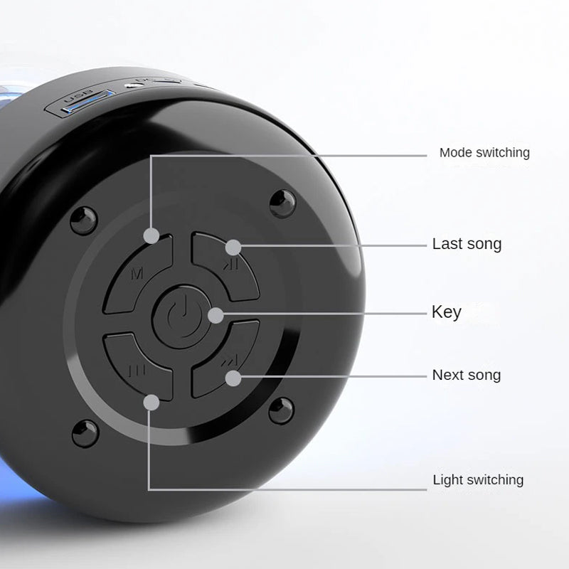 Portable Wireless Music Speaker with LED Color Lights- USB Rechargeable_11