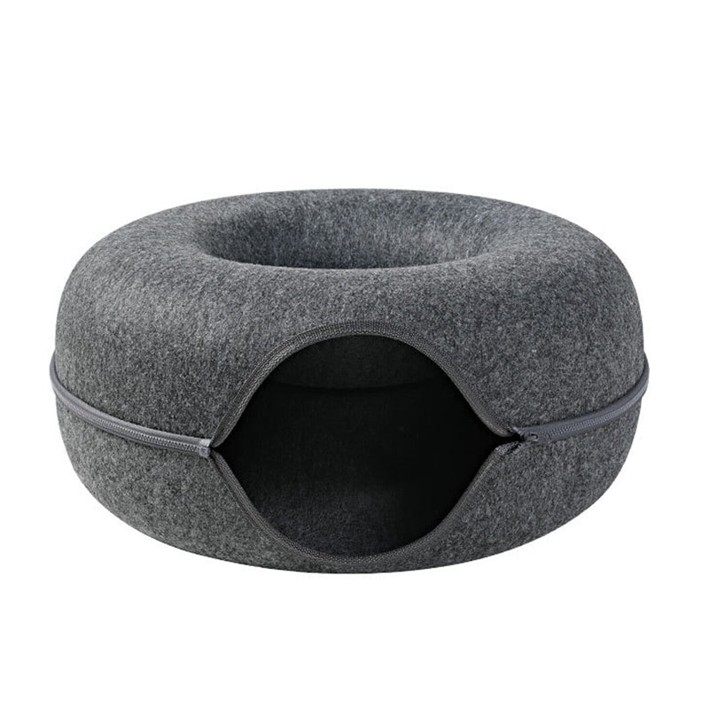 Detachable Donut Shape Pet Bed Cat and Dog Washable_1