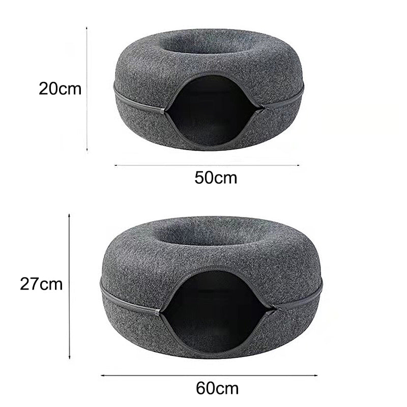 Detachable Donut Shape Pet Bed Cat and Dog Washable_5