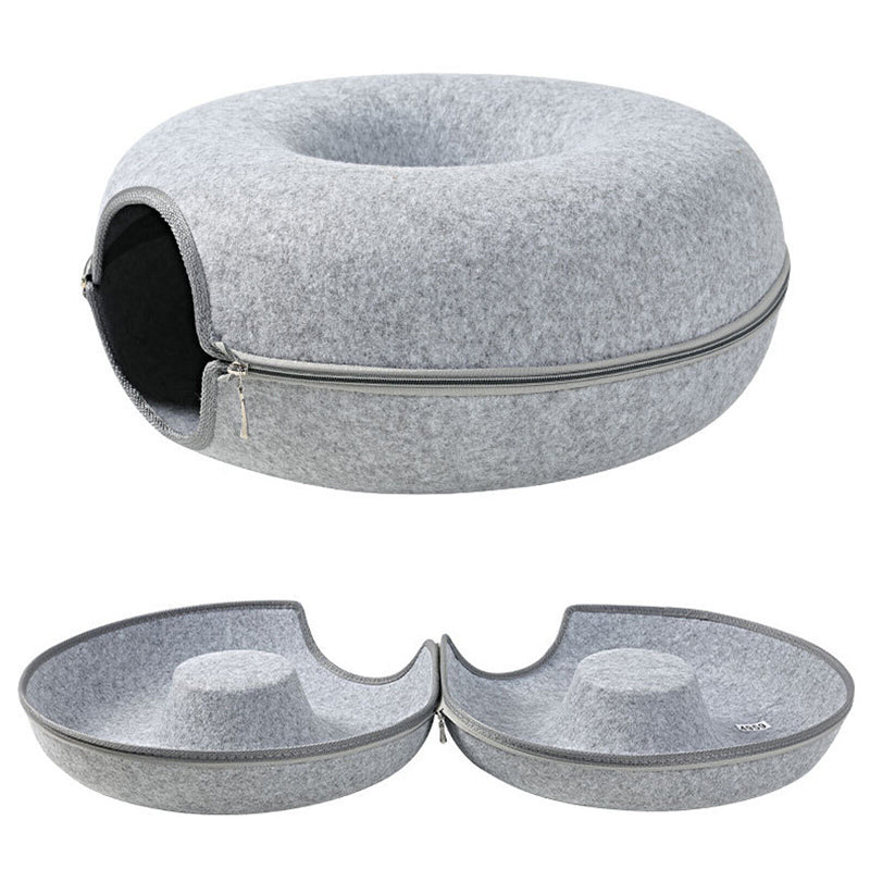 Detachable Donut Shape Pet Bed Cat and Dog Washable_3