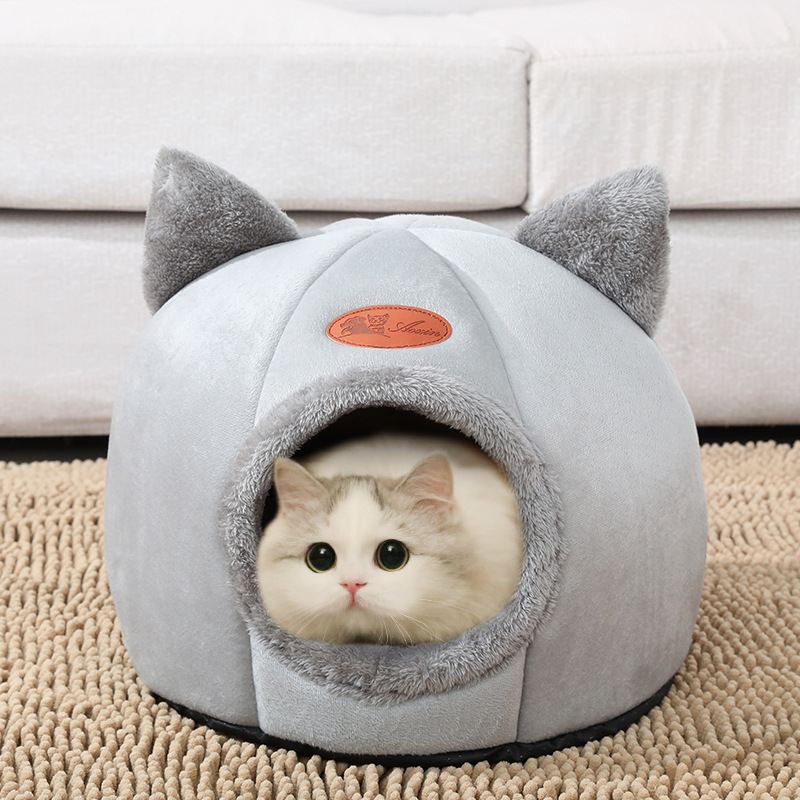 Deep Sleep Comfort In Winter Cat Tent Cozy Cave Nest_1