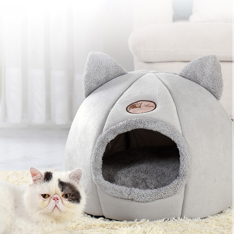 Deep Sleep Comfort In Winter Cat Tent Cozy Cave Nest_2