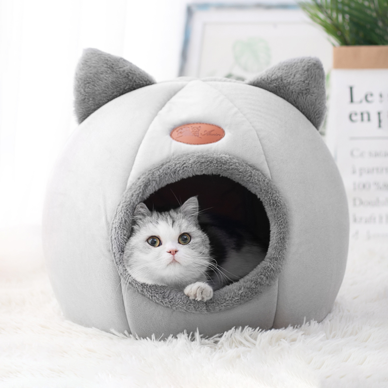 Deep Sleep Comfort In Winter Cat Tent Cozy Cave Nest_0