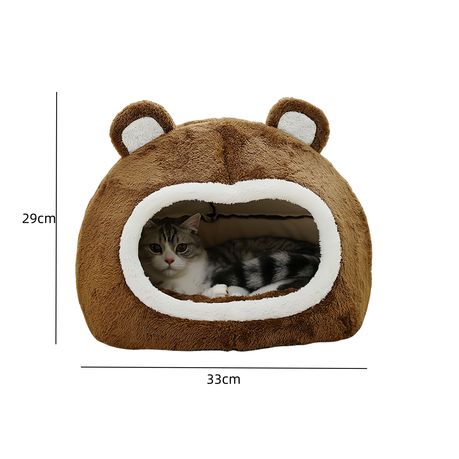 Funny Cat Bed Warm Pet House Soft Long Plush Kitten Tent Cave_6