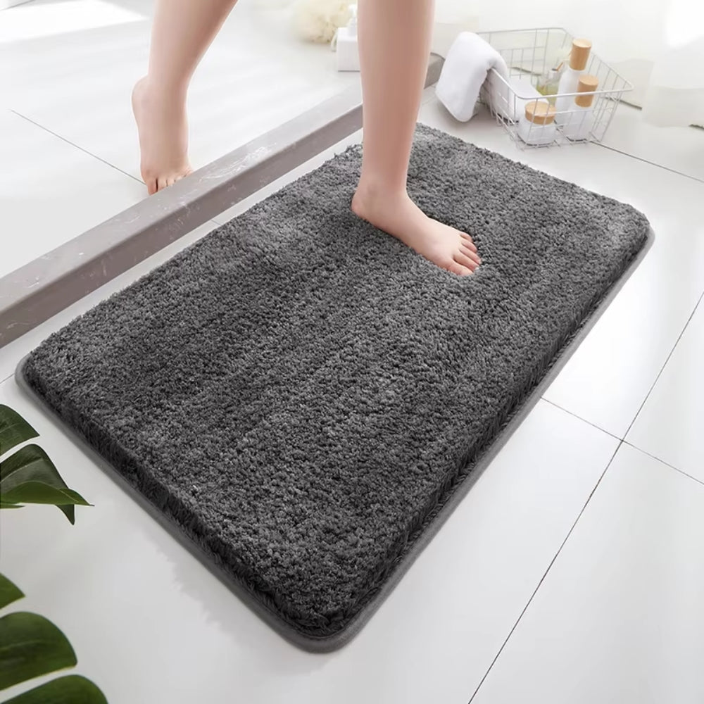 Soft Comfortable Thick Plush Floor Mat Bathroom Floor Rug Anti Slip_0