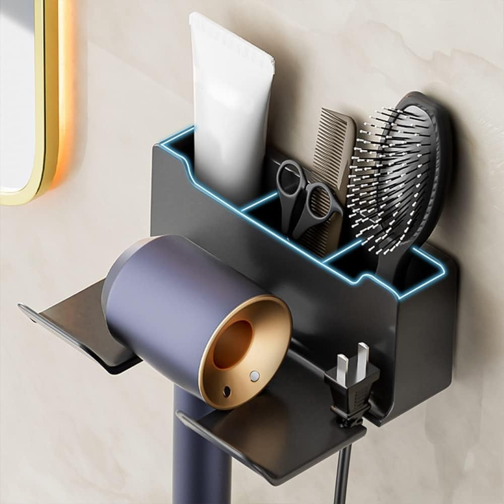 Hair Dryer Holder Wall Dryer Cradle Straightener Stand Organizer Box_3