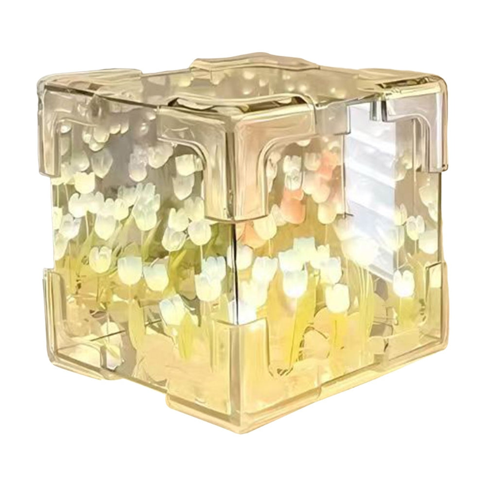 DIY Tulip Night Light Cube Mirror  Tulip Lamp Decorative Tulip Mirror Lamp_10