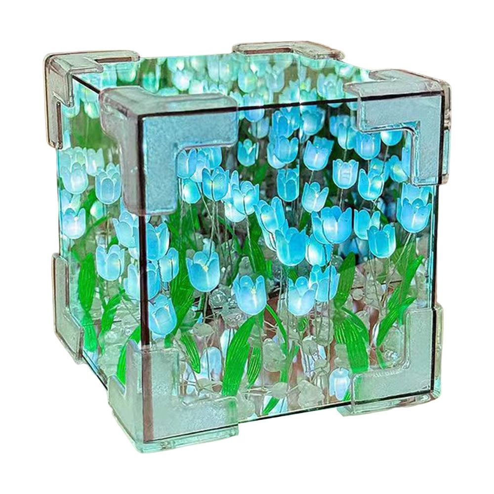 DIY Tulip Night Light Cube Mirror  Tulip Lamp Decorative Tulip Mirror Lamp_8