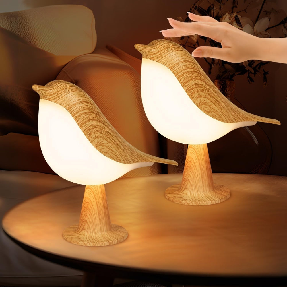 LED Night Light 3 Colors Touch Switch Bedside Light Dimmable Bird Lamps_1