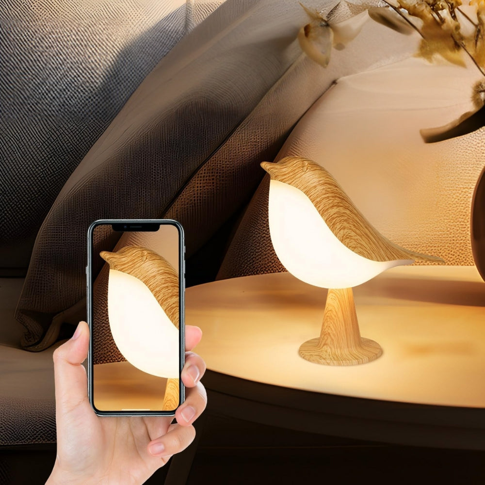 LED Night Light 3 Colors Touch Switch Bedside Light Dimmable Bird Lamps_2