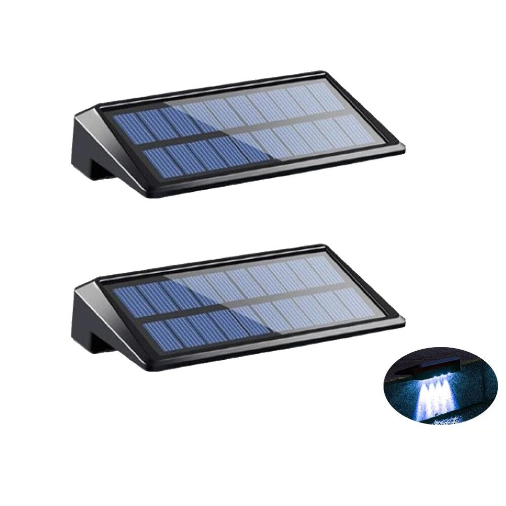 2 Pack Solar Wall Lights LED Solar Fence Outdoor Waterproof Lights_5