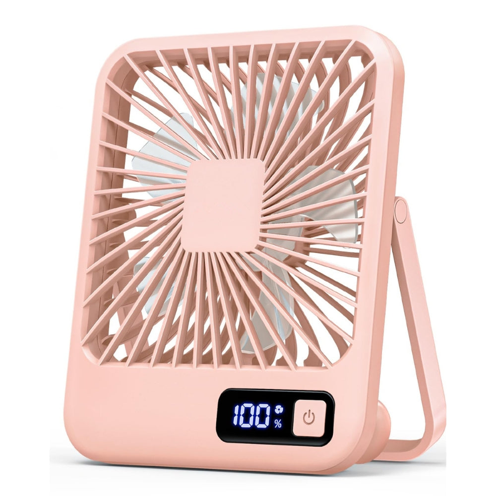 USB Rechargeable Desk Fan with 5 Speeds and Power Display_6