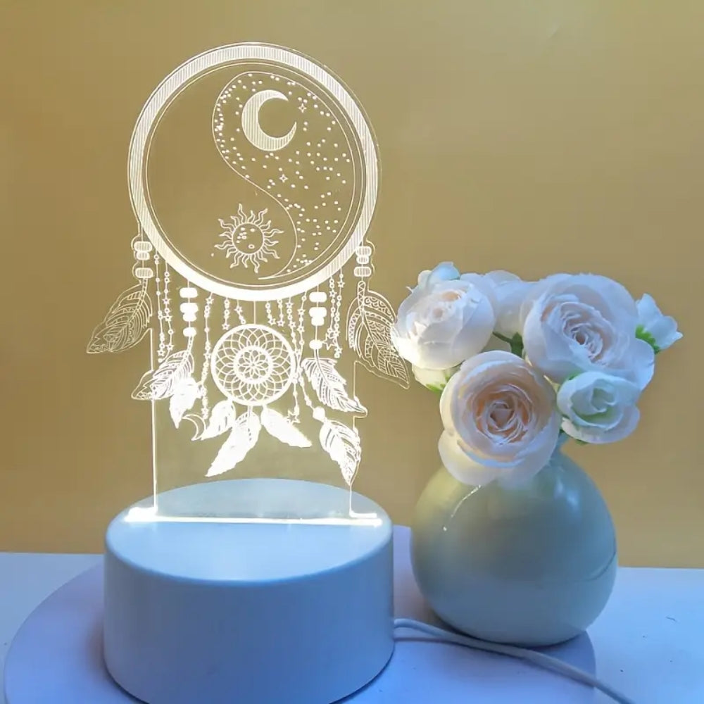 Dream catcher 3D Night Light 3D Optical Illusion Lamp_0